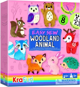Easy Sewing Kit for Beginner Kids Arts & Crafts, 8 DIY Projects of Stuffed Dolls - Picture 1 of 9