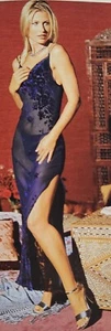 Abito da notte Victoria's Secret slip misto seta blu navy XL puro burnout - Foto 1 di 6