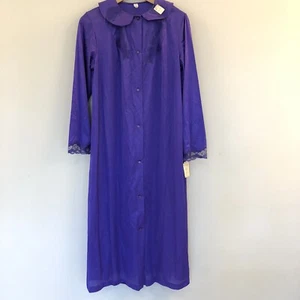 Nancy King Lingerie Purple Size Medium Lace Non Cling Gown Vintage New Old Stock - Picture 1 of 12