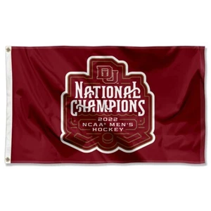 Denver Pioneers 2022 Hockey Frozen Four National Champions Large Outdoor Flag - Picture 1 of 5
