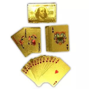 Spielkarten Deck vergoldet Poker Skat Goldkarten Pokerkarten Gold Karten Plastik - Bild 1 von 4