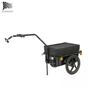 BIKE CARGO DETATCHABLE TRAILER TROLLEY WITH DROP DOWN FOOT STAND (BLACK) 942 - Picture 1 of 24