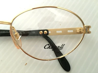 НОВЫЕ ВИНТАЖНЫЕ 1990-е ИТАЛЬЯНСКИЕ ЧЕРНЫЕ И ЗОЛОТЫЕ ОВАЛЬНЫЕ КОШАЧЬИ ОЧКИ TURA CHAGALL - Изображение 1 из 4