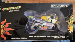 MINICHAMPS 1:12 HONDA NSR 500 VALENTINO ROSSI NASTRO AZZURRO GP LeMANS 2001 NEW - Picture 1 of 10