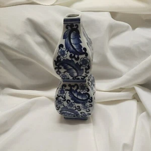 Chinesische Porzellanvase blau und weiß mahlförmig - Bild 1 von 5