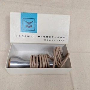 Vintage Voice of Music V-M Corp. Model 1402 Ceramic Microphone w/ 8' Cable & Box - Picture 1 of 8