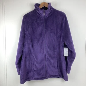 Catherines size 1X Women’s Purple Plush Full Zip Jacket NWT - Picture 1 of 5