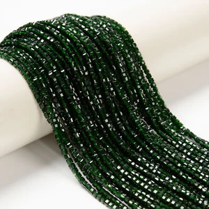 Green Sandstone Faceted Rubik's Cube Beads Size 2mm 15.5'' Strand - Picture 1 of 2