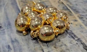 Brass Magnetic Clasp, 24K Gold Plated, N45 Strong Magnets, 15x10mm, 5 sets - Picture 1 of 1
