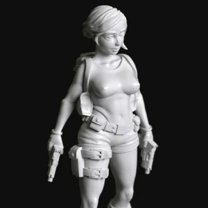 Sexy Tomb Raider in Shorts 02a - 28mm Scale Resin Miniature by Manufaktura - Bild 1 von 5