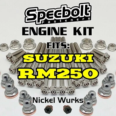 Kit de pernos de motor Nickel Wurks RM250 RMX para Suzuki RM 250 RMX250 Specbolt Ti Look Foto 1 de 4