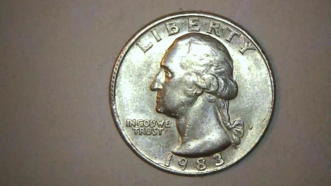 1983-P Washington Quarter. Rare Error Coin Cover