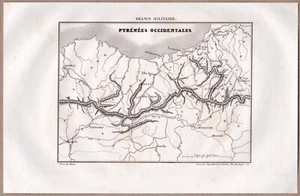 Pyrenäen, Spanien, Katalonien - Set Landkarten - 2 Stahlstiche 1838 - Bild 1 von 3