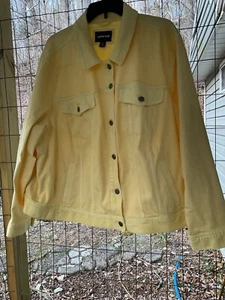 Lands End Damen 3X (24W-26W) Trucker Jacke Baumwollmischung Langarm Knöpfe - Bild 1 von 6