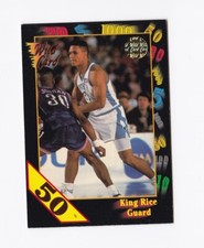 1991-92 Wild Card 50 Stripe #43 King Rice North Carolina UNC