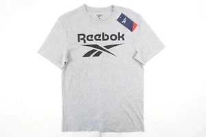 REEBOK GS1614 GRAY SMALL RI BIG LOGO TEE TSHIRT MENS NWT NEW - Picture 1 of 6