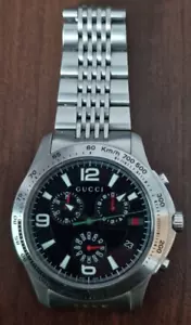 GUCCI 126.2 MEN WRIST WATCH TIMELESS CHRONOGRAPH ANALOGUE & STAINLESS STEEL - Picture 1 of 6