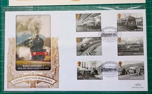 2010 Great British Railways - King Edward I FDC Benham Gold FDC - Picture 1 of 3