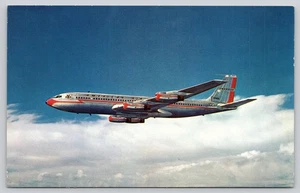 Vintage Chrome American Airlines Boeing 707 Jet First Jets USA c1950s Postcard - Picture 1 of 2