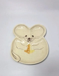 Vintage N.S Gustin Ceramic Mouse Cheese Plate/ Spoon Rest - Picture 1 of 5