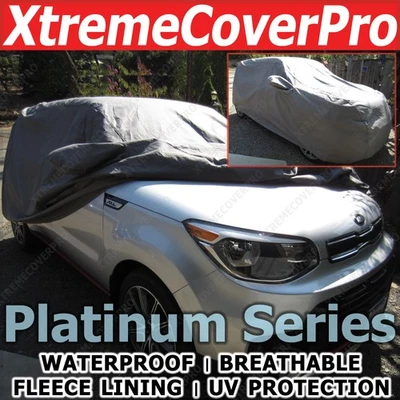 WATERPROOF CAR COVER W/MIRROR POCKET GREY for 2023 2022 2021 2020 2019 KIA SOUL - Image 1 of 4