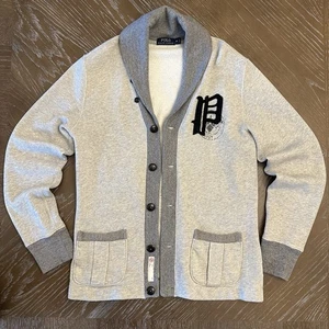 Men’s Polo Ralph Lauren Cardigan -  Medium Letterman Preppy Varsity Sweater - Picture 1 of 6