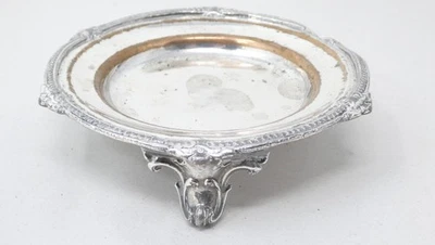 Porta-garrafas antiga Sheffield placa estilo rococó banhado a prata suporte de três pés - Imagem 1 de 4