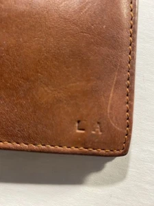 Vintage Leather Wallet Initials LA - Picture 1 of 7