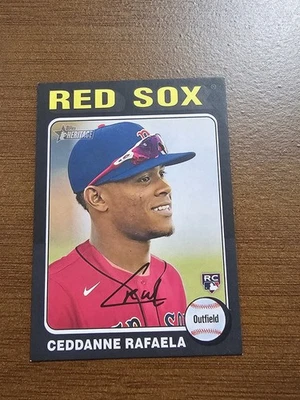 2024 Topps Heritage Mini #420 CEDDANNE RAFAELA RC Red Sox Black Border SP /50 - Image 1 of 2