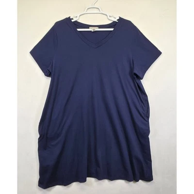 Camisón Woman Within para mujer 26/28 2X azul relajado salón cómodo acogedor ropa de dormir Foto 1 de 4