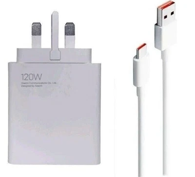 Xiaomi 120W Ultra Fast Charger UK Plug With USB-C 6A Cable~~~！