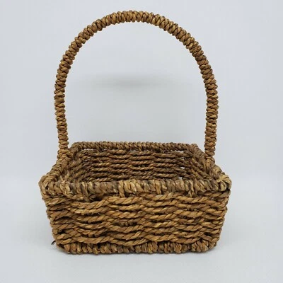 Seagrass Woven Basket Toy Card Craft Storage Metal Frame Small 7.25"h x 5.5"w - Image 1 of 4