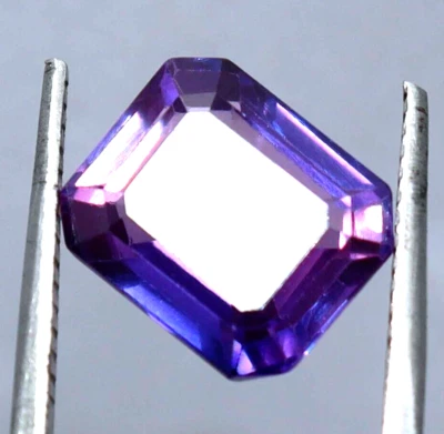 Piedra preciosa suelta rara certificada corte esmeralda tanzanita púrpura natural de 6,25 quilates Foto 1 de 4