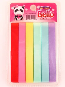 BELLO GIRLS HAIR RIBBONS - ASSORTED COLORS - 6 PCS. (41225) - Picture 1 of 1