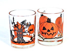 Vintage Halloween Votive Candle Holders Jack o Lantern Pumpkins Glass 2