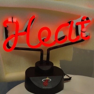 CALIENTE CALOR baloncesto NBA Fan Miami rojo neón escritorio enchufe luz brillante LED NUEVO Foto 1 de 4