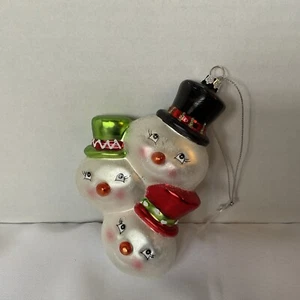 Snow Family Ornament DILLARD'S TRIMMINGS Glas mundgeblasen & handbemalt 5 Zoll - Bild 1 von 4