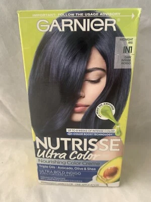 Nuevo color de cabello Garnier Nutrisse ultra nutritivo índigo oscuro intenso #IN1 S2 Foto 1 de 3