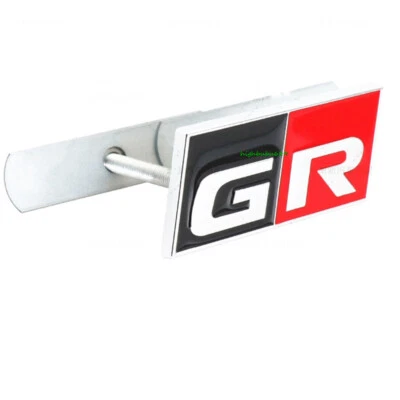 Chrome GR Vehicle Front Grille Emblem Metal Red Badge for HV RZ RC RS C-HR - Image 1 of 2