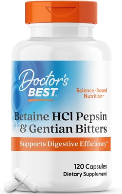 Betaine HCI Pepsin & Gentian Bitters, Digestive Enzymes for Protein Breakdown & - Image 1 of 4