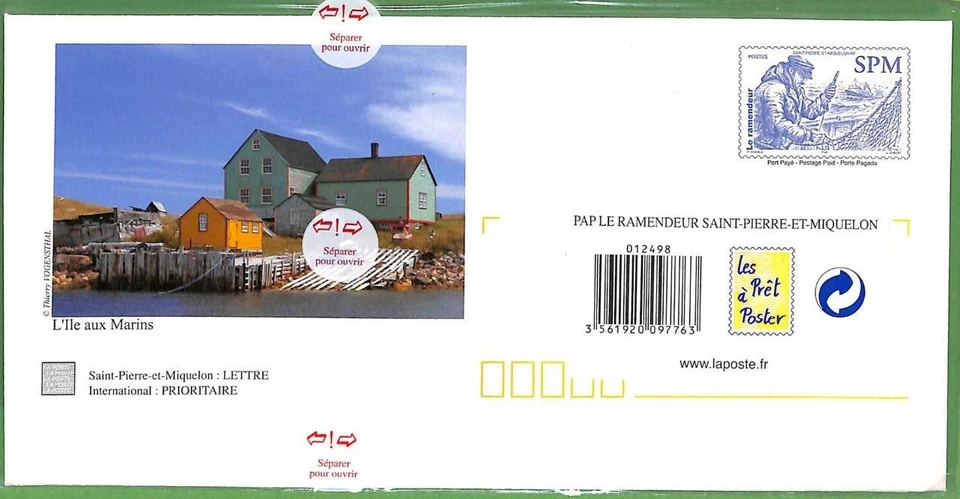 ZA1400 - SAN PIERRE y MIQUELÓN - Historia Postal - CUBIERTA DE ESTACIONERÍA Pesca Foto 1 de 1