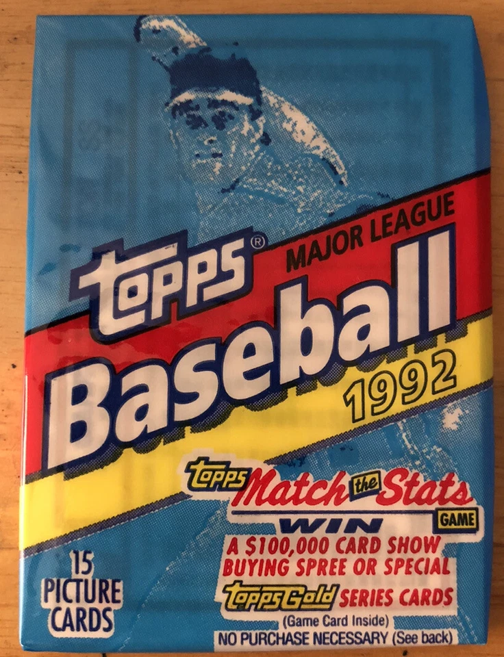 Paquete de cera Topps 1992 Garry Templeton Mets (top) Mike Moore Athletics (espalda) Foto 1 de 2