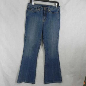 JEANSTAR womens 8 Mercury Blue Stretch Cotton Denim JEANS 5 Pocket Flare Leg c8 - Picture 1 of 9