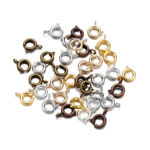30Pcs Spring Ring Clasp Jump Ring jewelry Clasps Connector Necklace Bracelet DIY - Picture 1 of 13