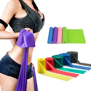 Yoga Stretch Band Elastic Rubber Flat Strap Thick Fitness Arm Back Leg Pull Rope - Picture 1 of 17