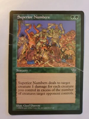 MTG Magic The Gathering Card Superior Numberss Sorcery Green Mirage 1996 - Image 1 of 2