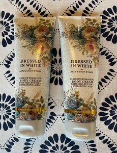 BATH & BODY WORKS DRESSED IN WHITE BODY CREAM 8 OZ. LOT OF 2, NEW! - Picture 1 of 1