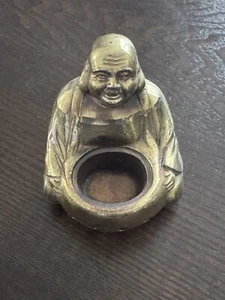 Vintage versilbert Happy Buddha Räuchergefäß Räuchergefäß Halter, Made in Japan - Bild 1 von 3