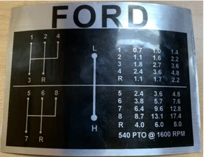 8 SPEED Transmission SHIFT PATTERN DECAL Fits Ford 2000, 3000 4000, 5000 & More - Picture 1 of 2