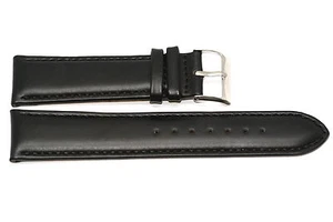 22MM BLACK PADDED STITCHED LEATHER WATCH BAND STRAP FITS INVICTA - Picture 1 of 2